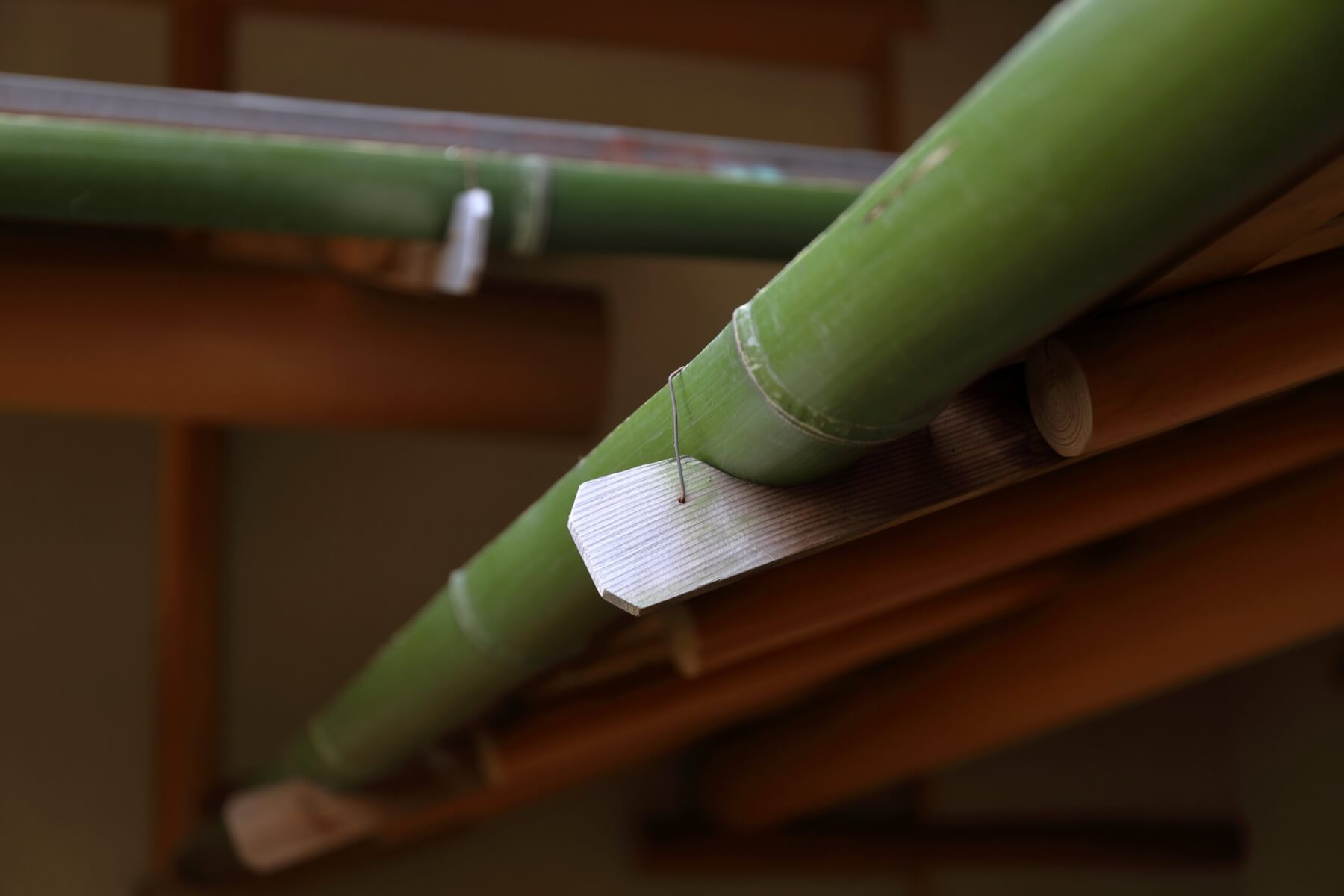 茶室の軒樋（弄月亭）　　　　　（写真：河上展儀）